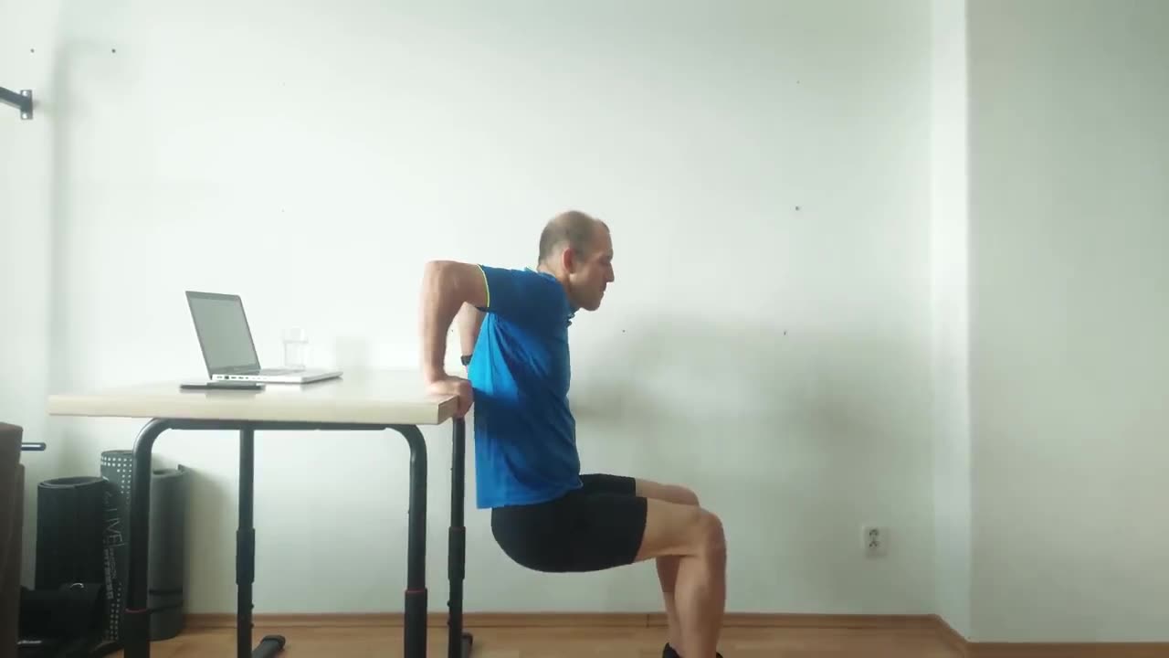 Desk-Assisted Squat demonstration