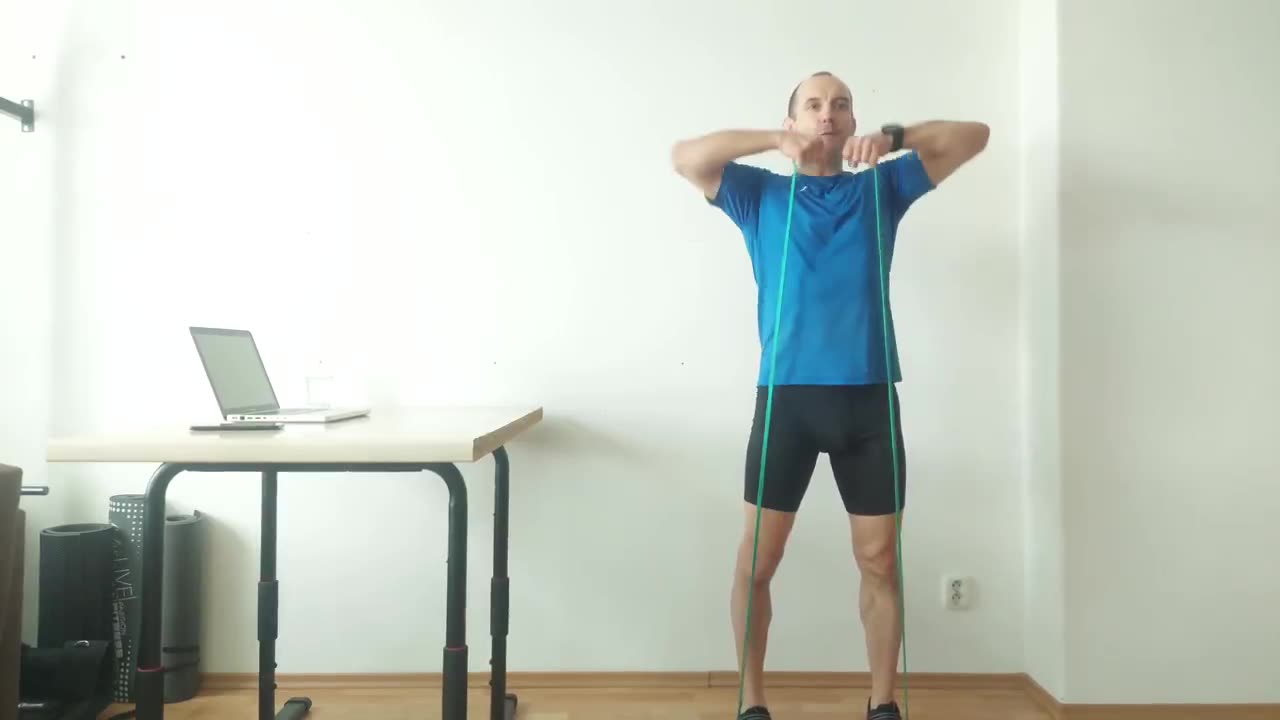 Resistance Band Upright Row demonstration